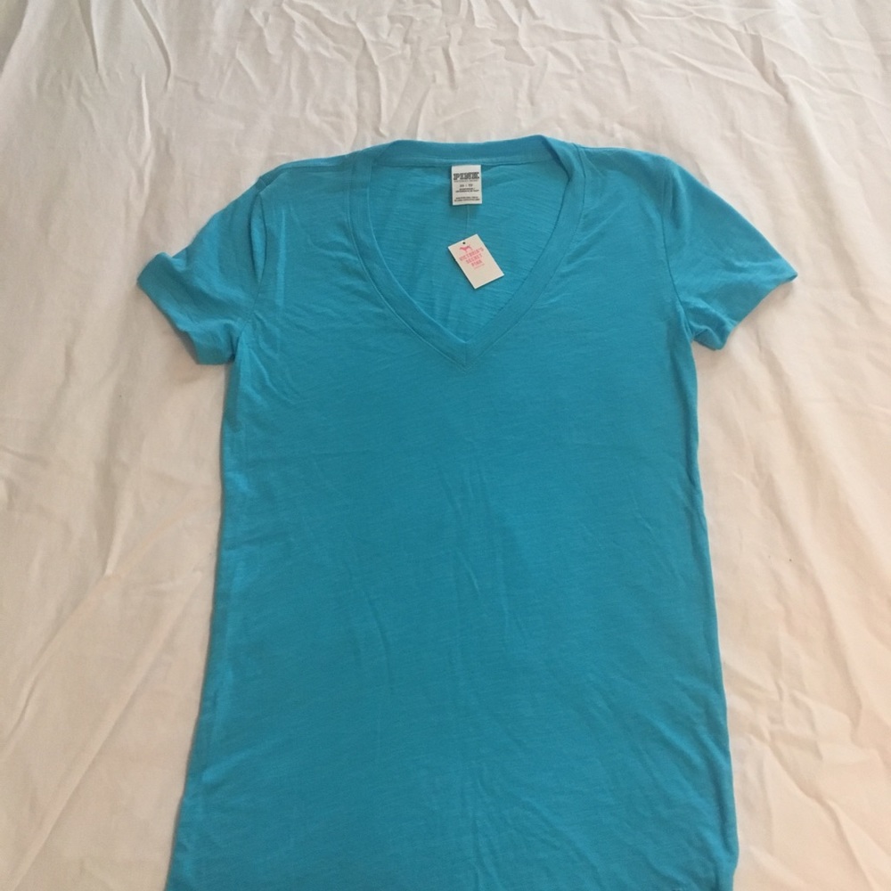 Blue short sleeve shirt - Pink